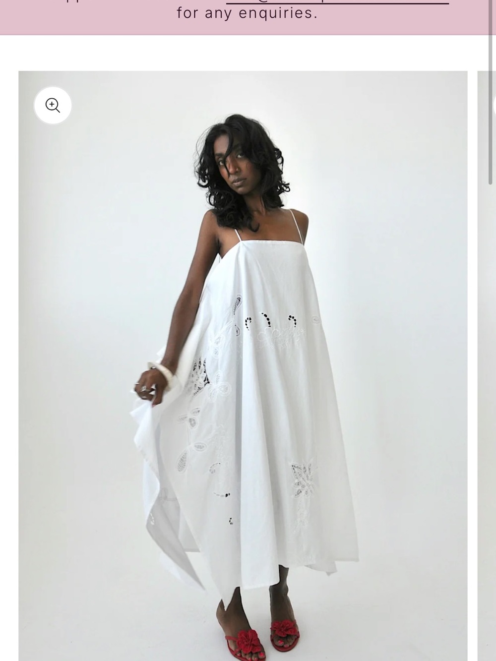 White Eyelet Spaghetti-Strap Maxi  Dress by